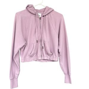 Hollister Womens Crop Hoodie Extra Small XS Full‎ Zip Pink Athleisure Active Y2K